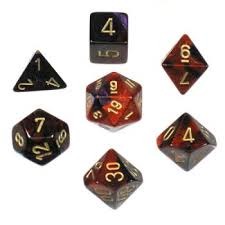 Gemini Purple-Red / Gold 7 Dice Set - CHX26426